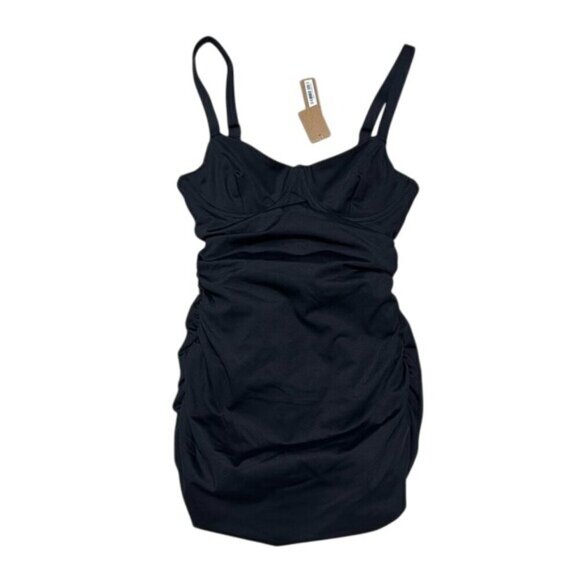 Skims XS Sculpting Swim Ruched One Piece Onyx Black NWT MSRP $128 - Picture 1 of 6